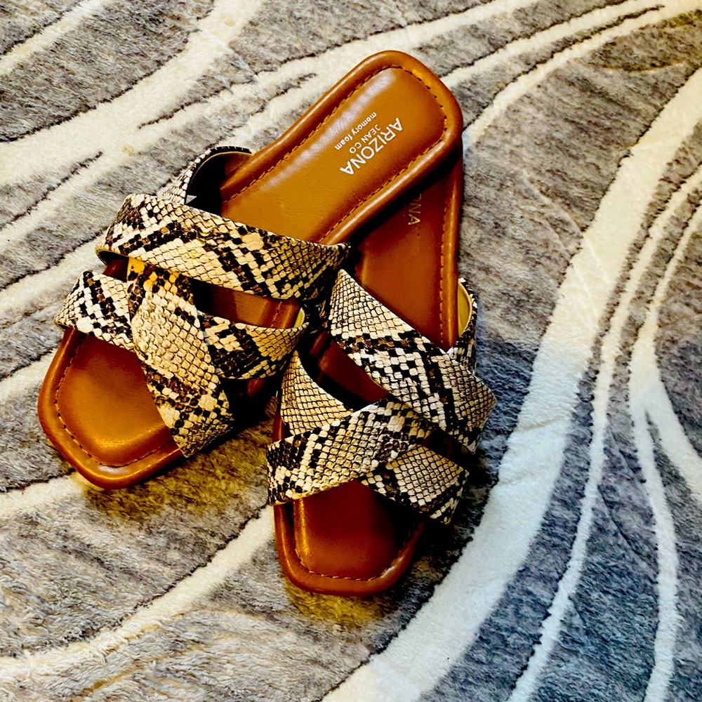 Snake skin print sandals